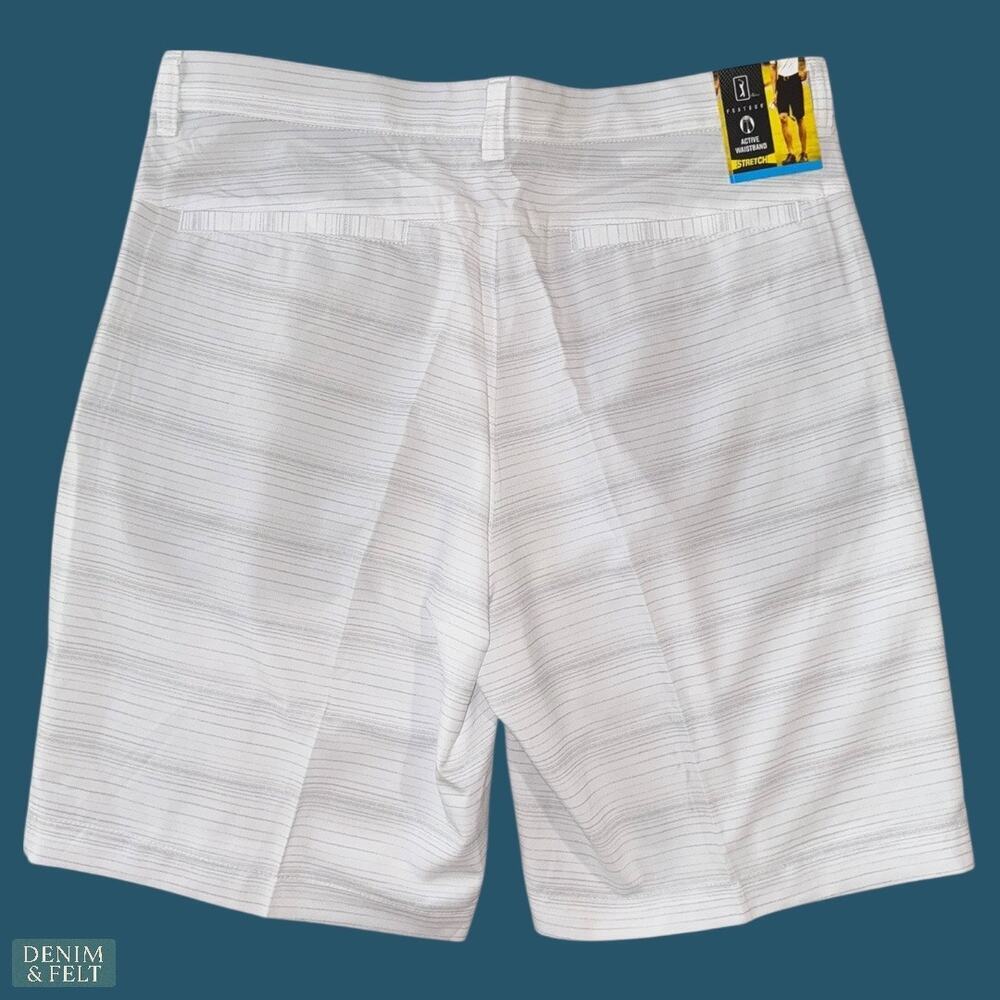 PGA Tour White Stretch Shorts‎ Active Waistband Golf Essential Summer Classic - Picture 2 of 7